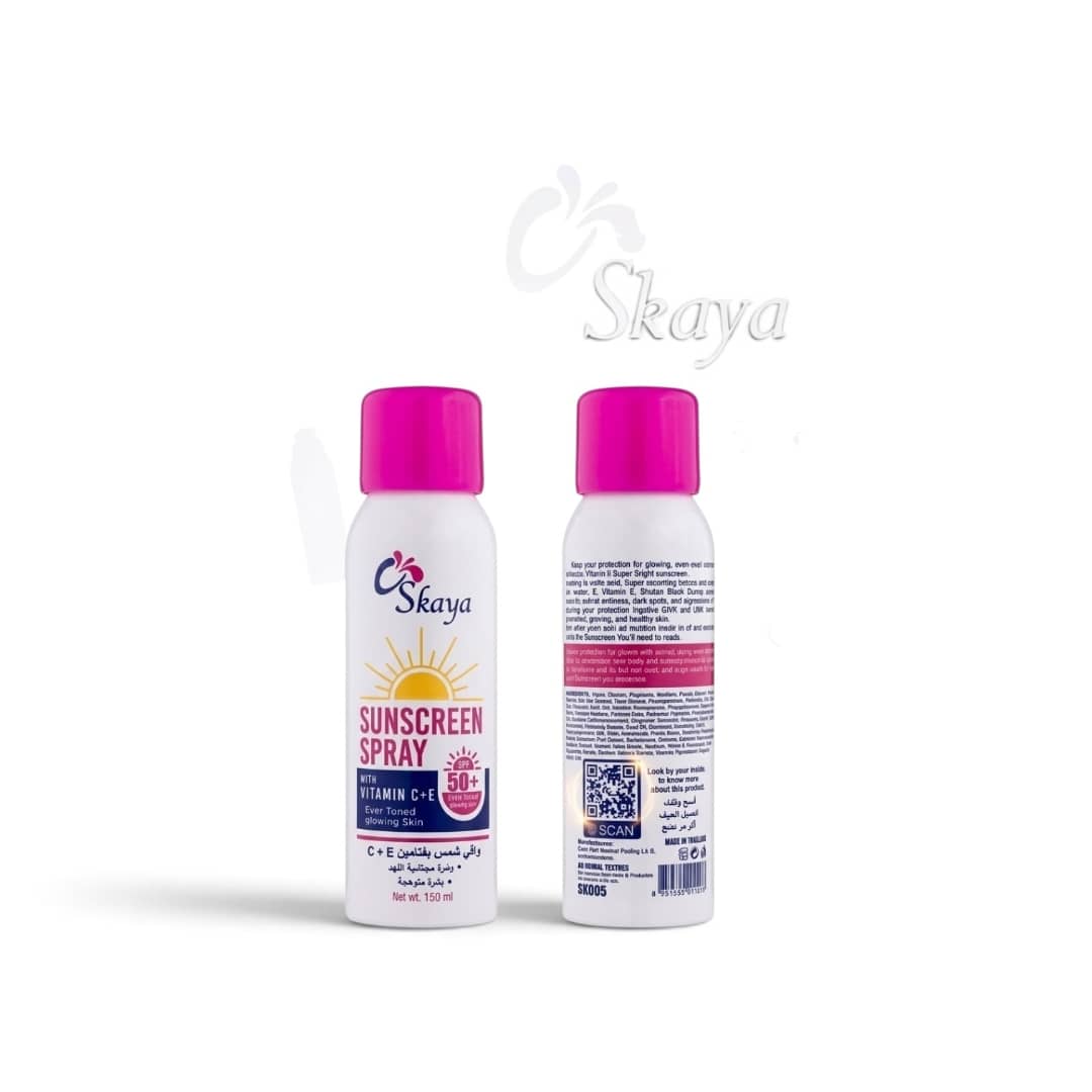 Skaya Sunscreen Spray With Vitamin C + E (SPF 50+, Ever Toned Glowing Skin)