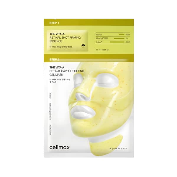 Celimax The Vita-A Retinal Shot Firming Essence & Retinal Capsule Lifting Gel Mask (2-Step Mask)