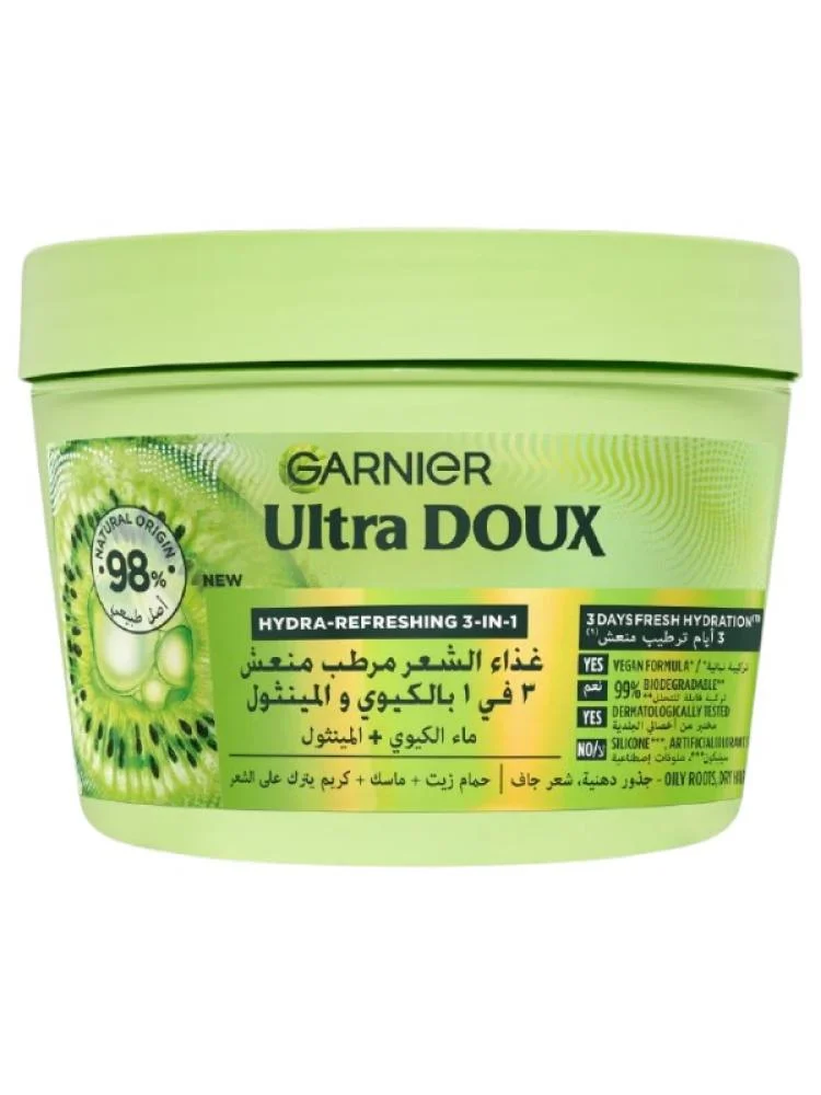 Garnier Ultra Doux Hydra-Refreshing Hair Food Kiwi & Menthol 3-in-1 Mask