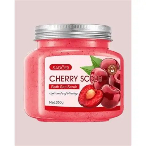 Sadoer Cherry Scrub Bath Salt Scrub Soft and Exfoliating (350g)